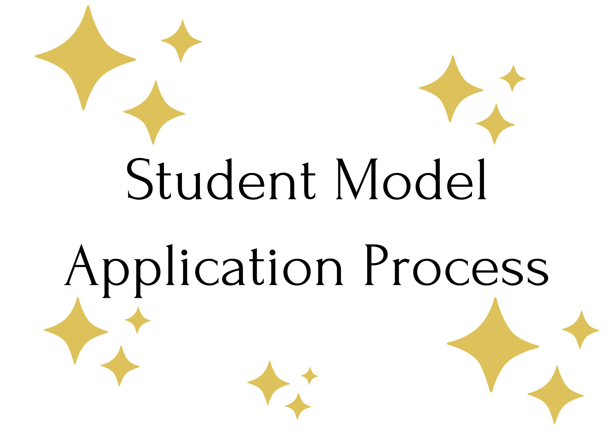 graphic that says student model application process